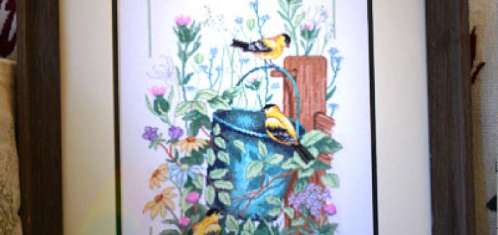 crossstitch chickadees