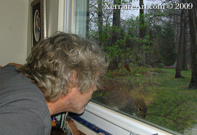 John at bedroom window
