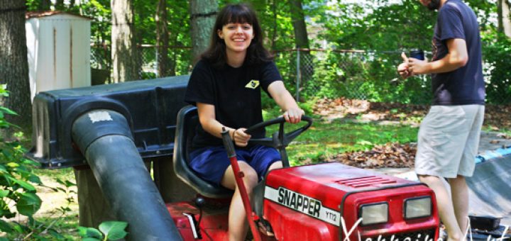 Laura doing chores