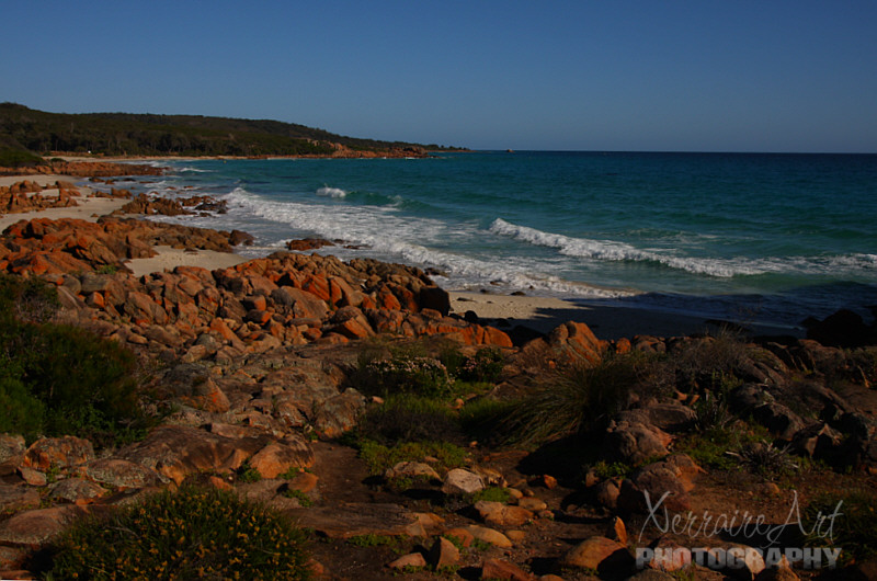 A look back to review the way we came when Laura was with us.,,over all those rocks.