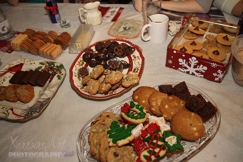 The evening ends with homemade cookies and candy and some bought from Australia!