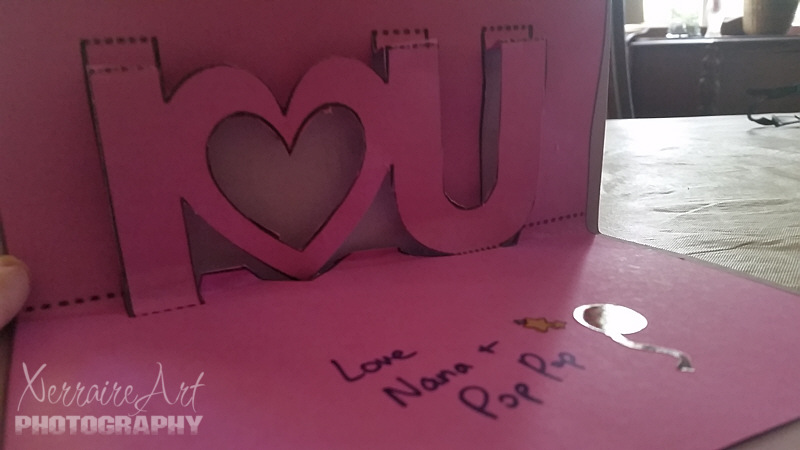 Her Nana tried very hard to make a card she saw an example of on Pinterest.