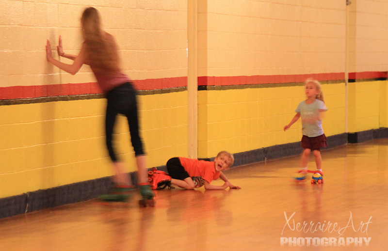 Silas had big boy skates and struggled a bit.