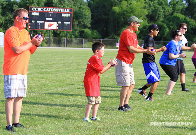 There were many activities...like this water balloon toss.