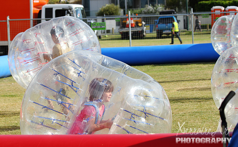 This was rather cute, they were kicking a ball around with this obvious handicap of being inside a plastic ball. When they fell, they rolled.