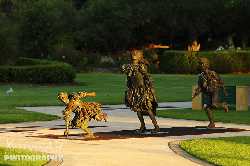 So here is the sculpture, showing three children, all wearing Victorian style clothing. I suppose the statue was life sized.