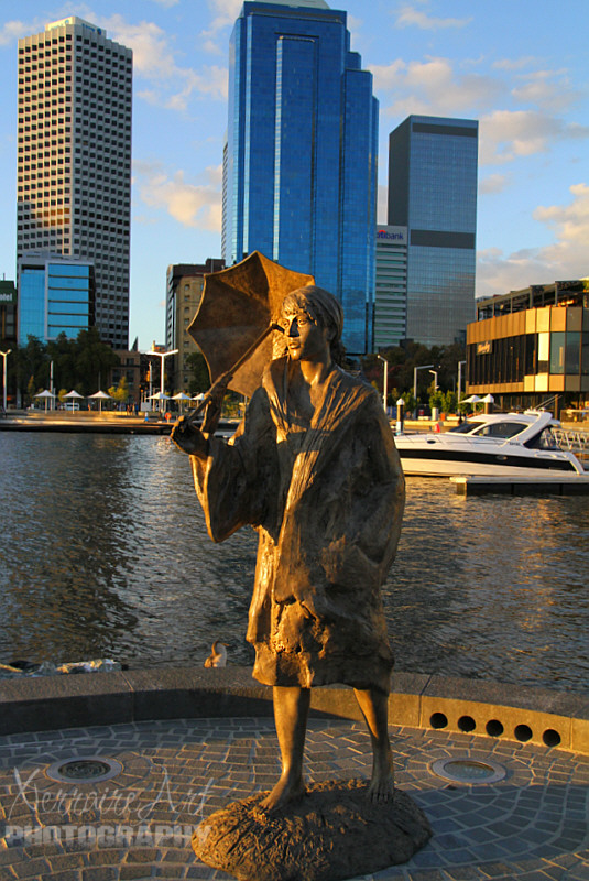 At nearly 90 years old, the conservationist attempted to block bulldozers from entering the river by standing in their path barefoot while holding an umbrella. The symbolic moment, captured by photographers, has since become an iconic symbol for protesters and is bizarrely the photo artist Jon Tarry based his Elizabeth Quay bronze statue creation on.