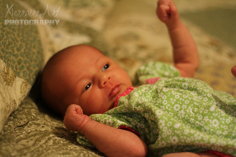 Mireia on Nana's bed