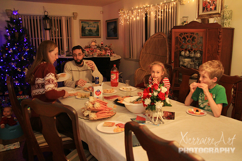 The family table on Christmas Eve