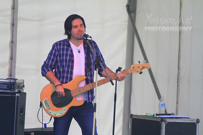 Blue Hornet bass guitar player