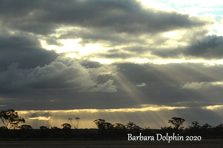 clouds with sun and rays