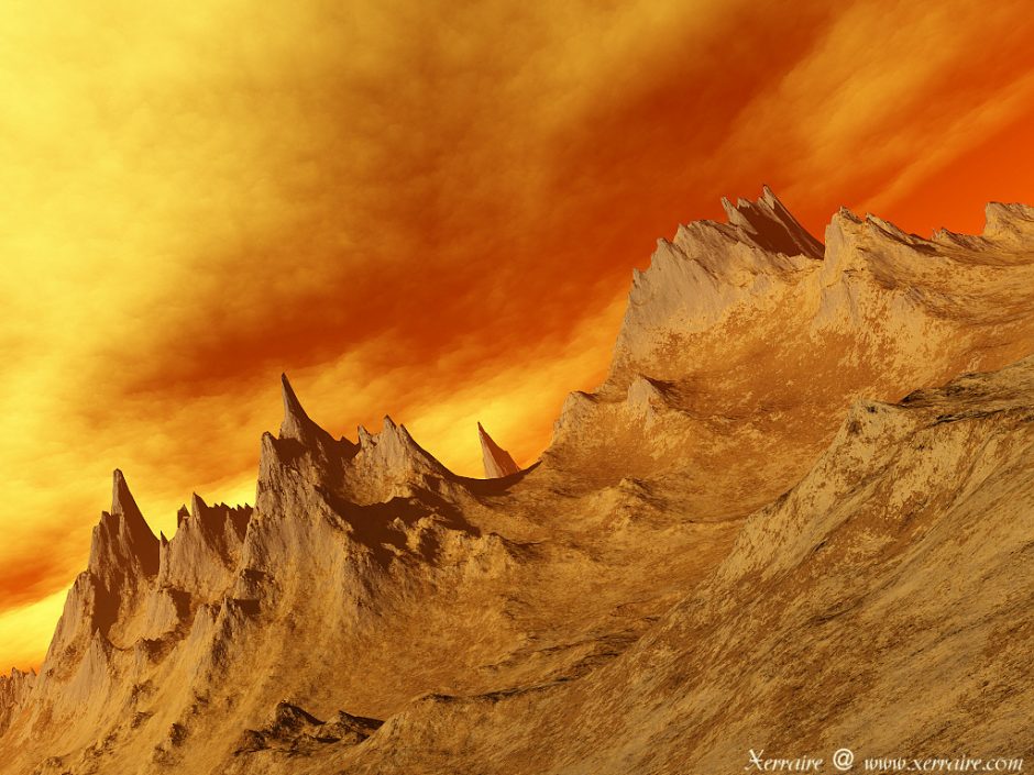 desolate, red sky, terragen, dramatic