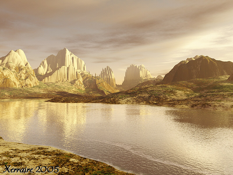 Cathedral like mountains in Terragen