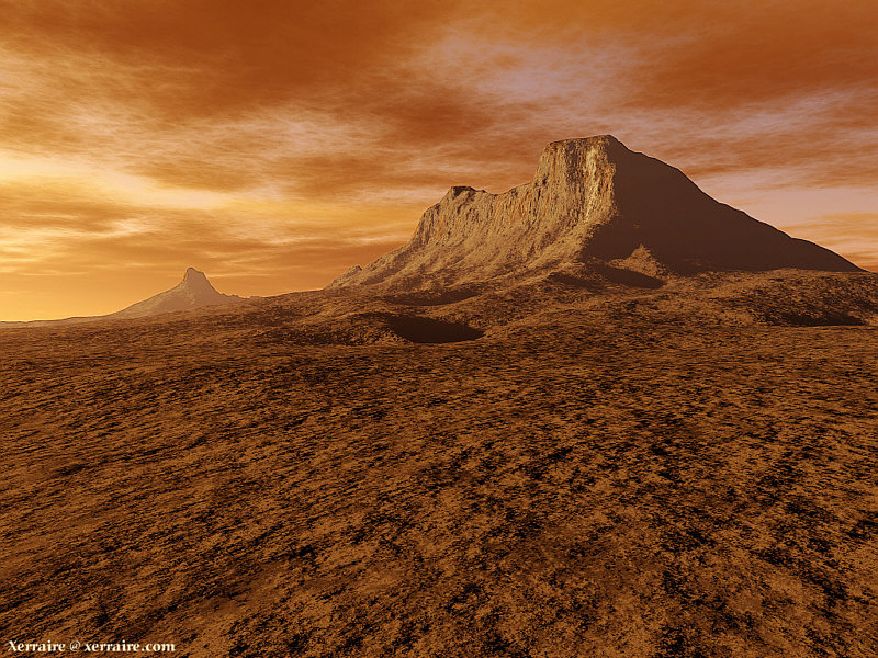 mountain red sky terragen picante