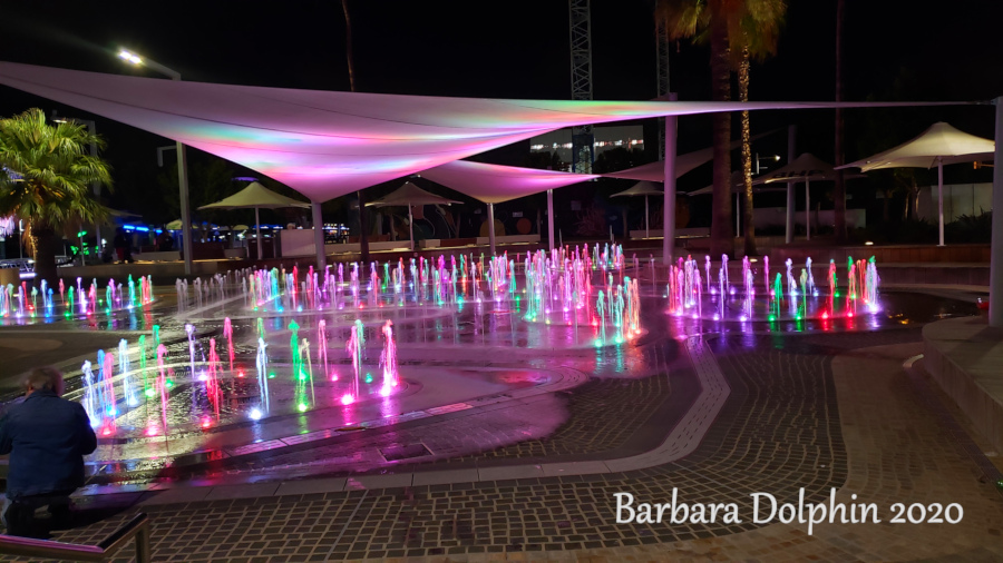 colored lights fountain