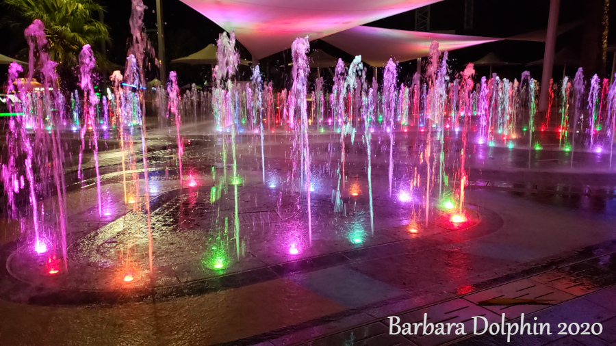 colored lights fountain