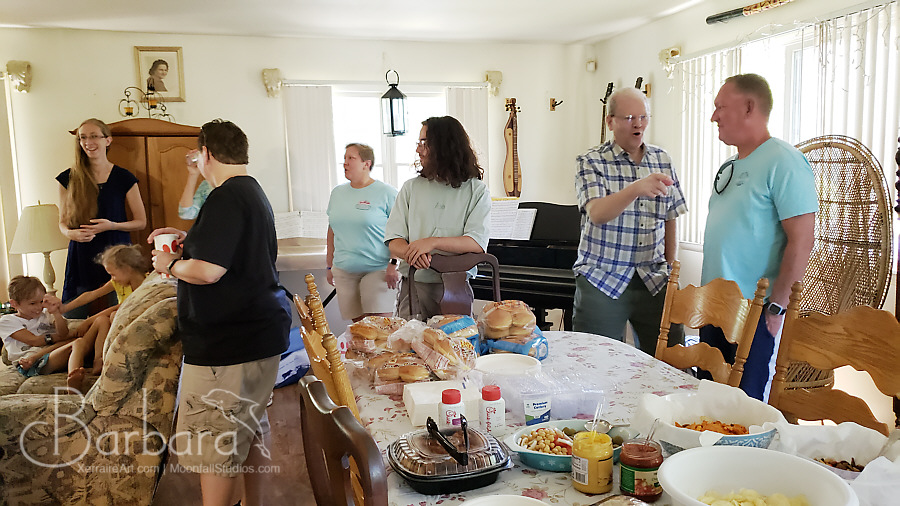 Around the table and living room