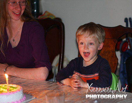 Silas only has eyes for the cake!
