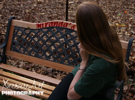 Miranda sees that indeed, it is HER bench.