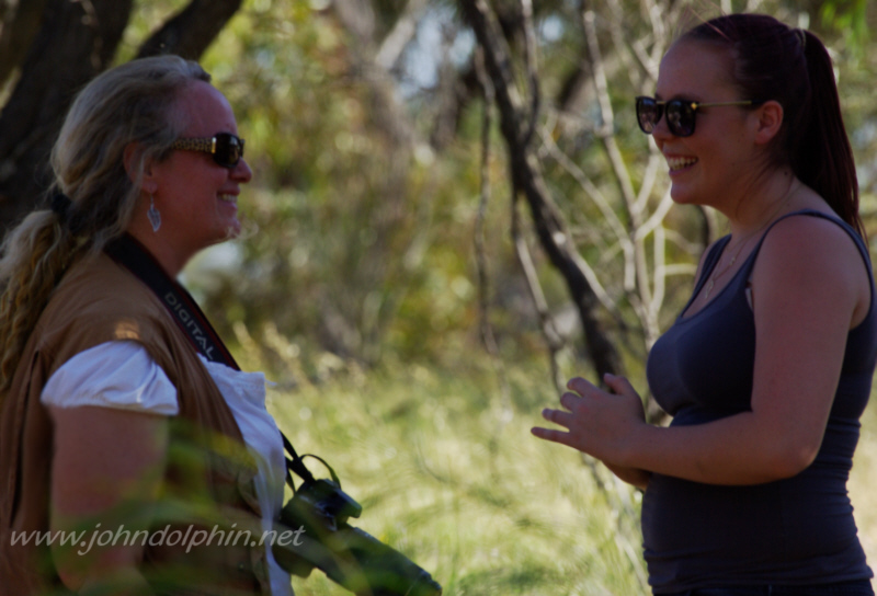 We were all snapping our cameras wildly when I realized Naomi didn't have one. So I stopped to chat.