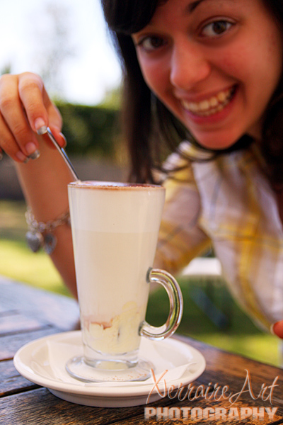 Laura with her REAL hot chocolate