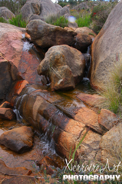 A small stream of water