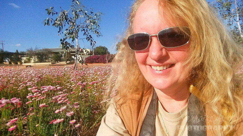Plop down in front of them and get a selfie of course.