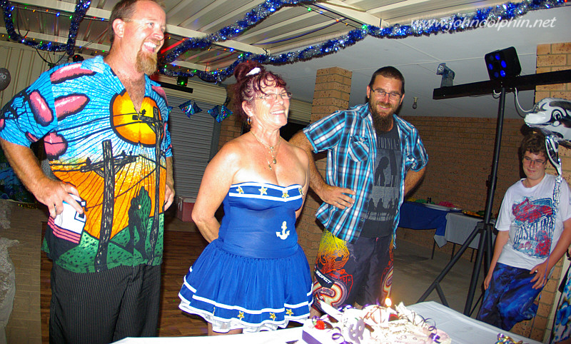 Time for speeches at the cake cutting with Matt and Rob.