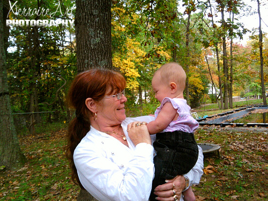 Georgie with RubÃ­ in the backyard.