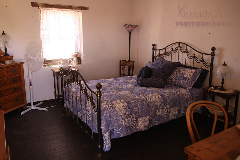 We were told later that it was impossible to get a school started all the way out where the Slaters lived so they employed their own teacher for their 12 children and built this bedroom.