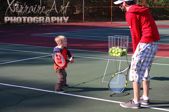 tennis2 Learning how to stand and hold the racket.