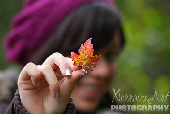Laura found a teeny leaf she really liked.