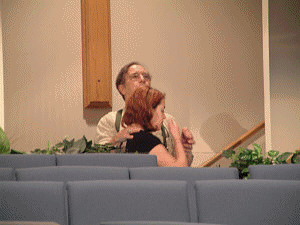 Pastor Counterman baptizing Laura at Anchor Baptist Church