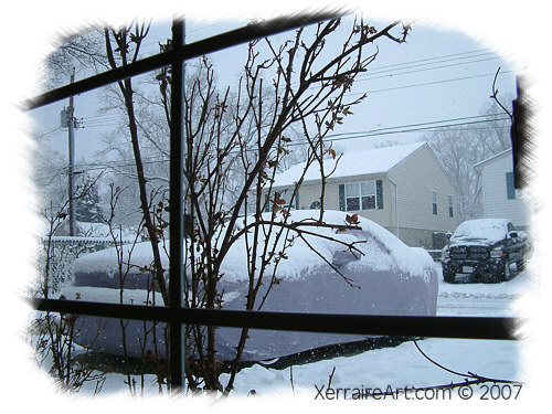 snow from the window