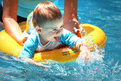 Conner in the pool