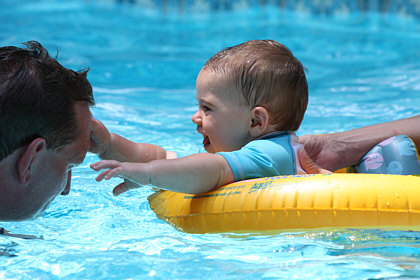 Conner in the pool