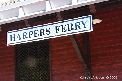 Harpers Ferry Sign by Train station