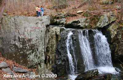 Girls by the falls