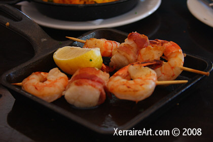 Shrimp and scallops with bacon