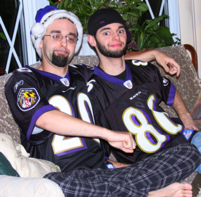 Enric and Miquel watching the ravens