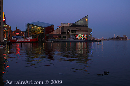 Baltimore skyline at night