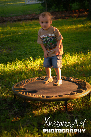 Cam on the trampoline