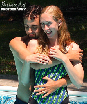 Enric and Miranda in the Pool