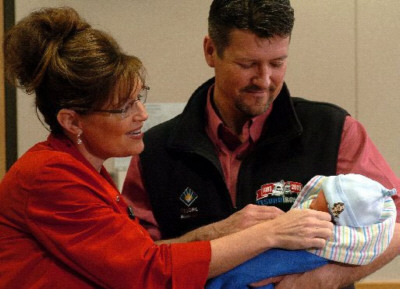 Sarah Palin, Todd, and baby Trig